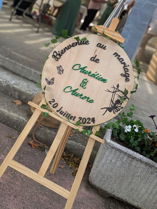 Pancarte mariage féerique  40cm 