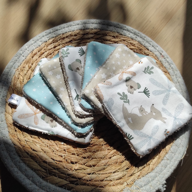 Lingettes lavables "Kangourou et koala"