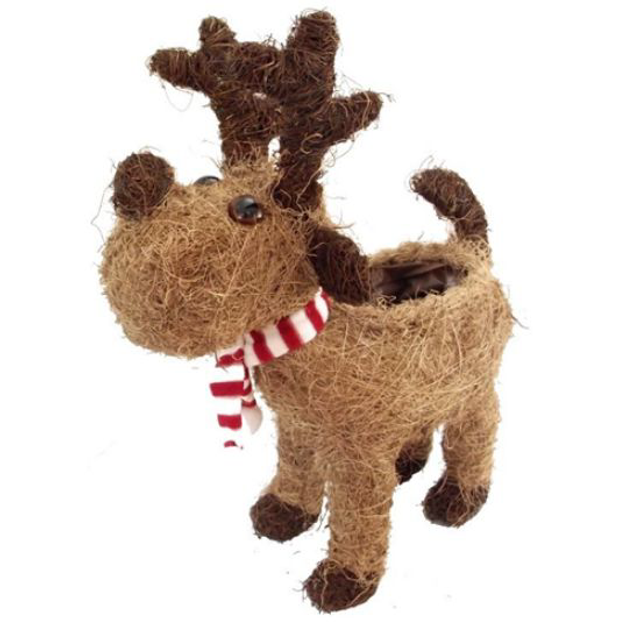 Large Reindeer rattan planter 