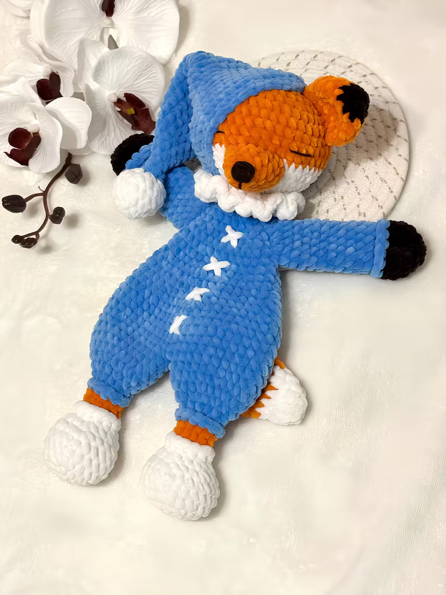 🦊🧶 Doudou Renard en Pyjama🦊🧶