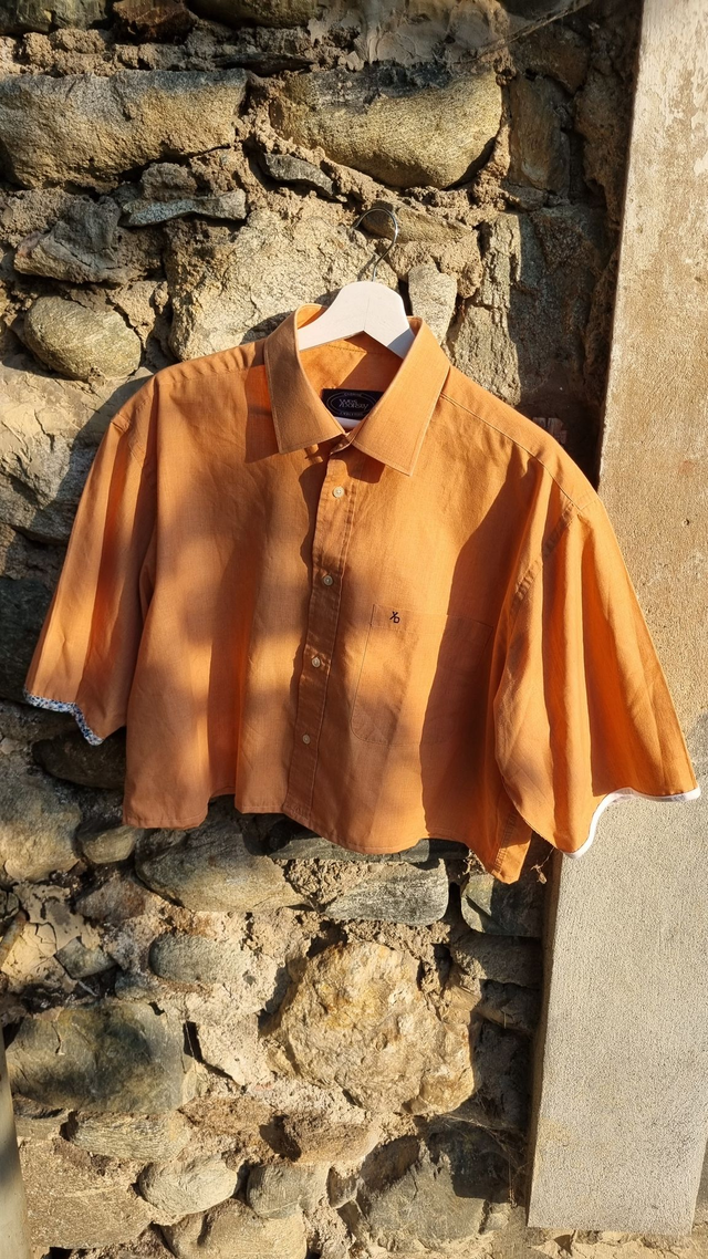 Chemise upcyclée orange