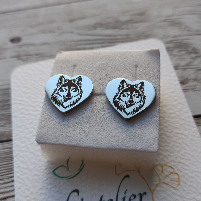Puces d&#039;Oreilles &quot;Cœur de Loup&quot;