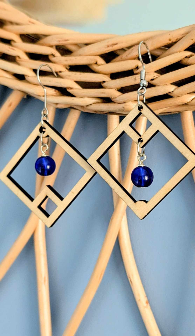 Boucles d&#039;oreilles doubles carrés