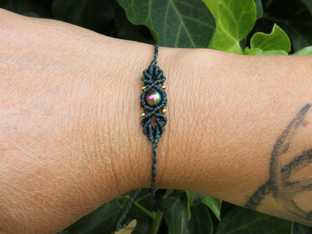 Makramee Armband Regenbogen Hämatit [AB0024] 