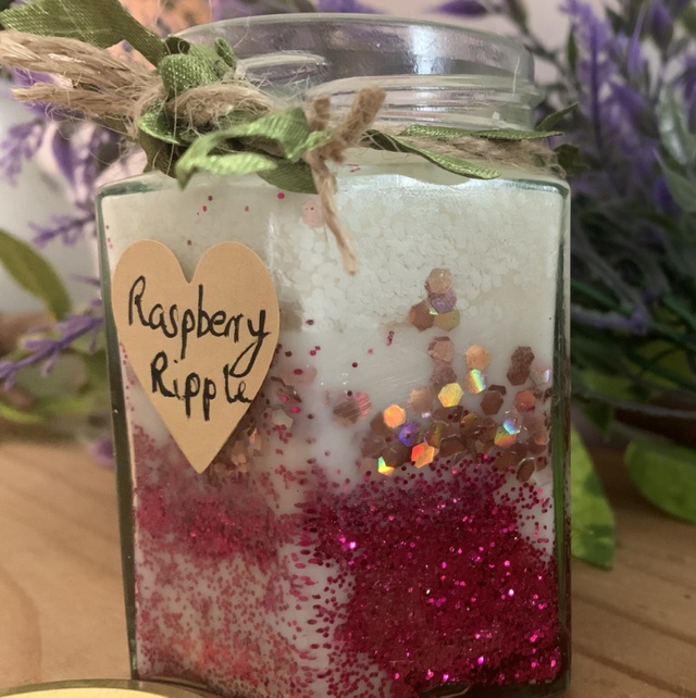 Raspberry Ripple soy wax jar candle (5oz)