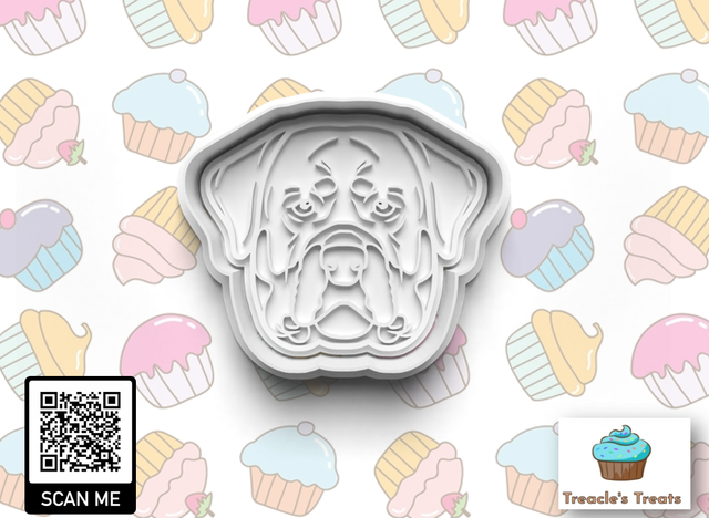 Rottweiler Head Fondant/cookie stamp with cutter