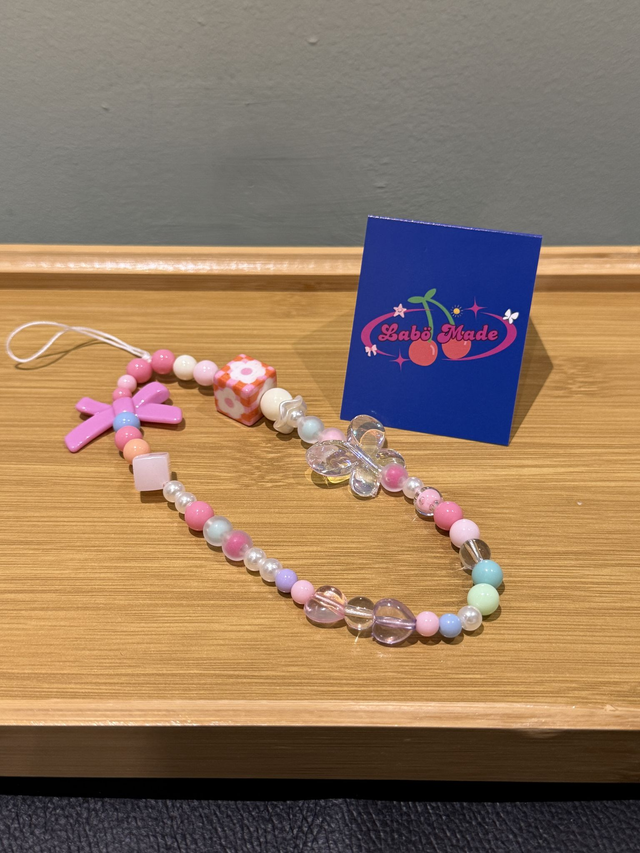 "Pink Whisper: Bow, Wings & Blossoms" Charm Strap