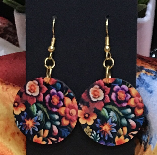 Wood Mixed Coloured Dangling Earrings- MSDE30