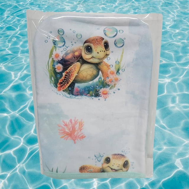 Gant de toilette tortue artisanale adulte 