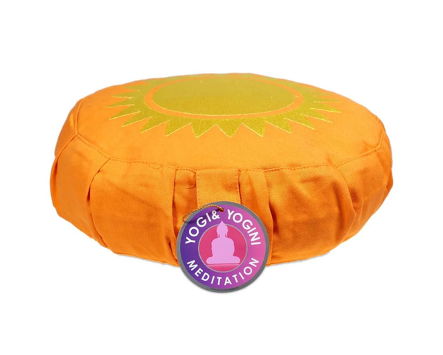 Coussin de méditation enfant orange soleil