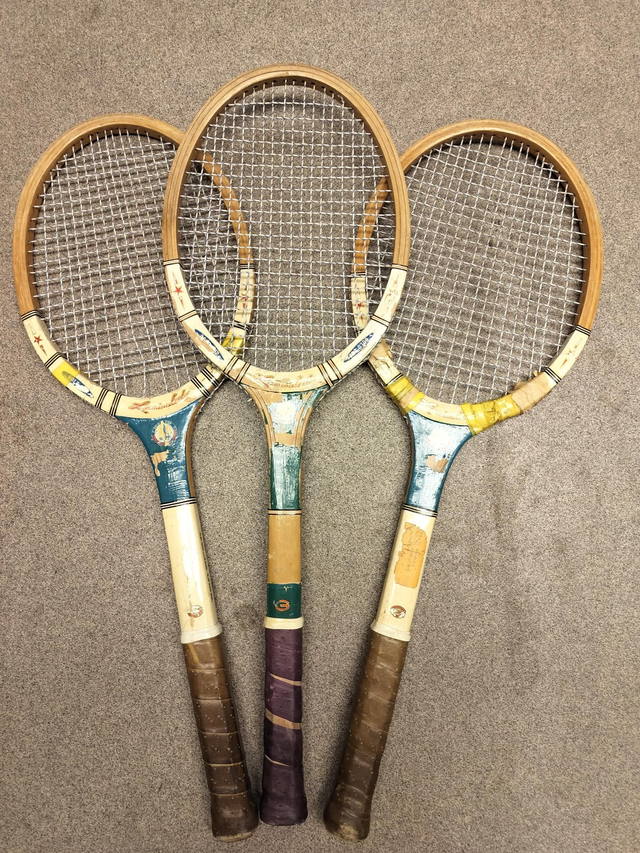Vintage puiset tennismailat 3kpl #171