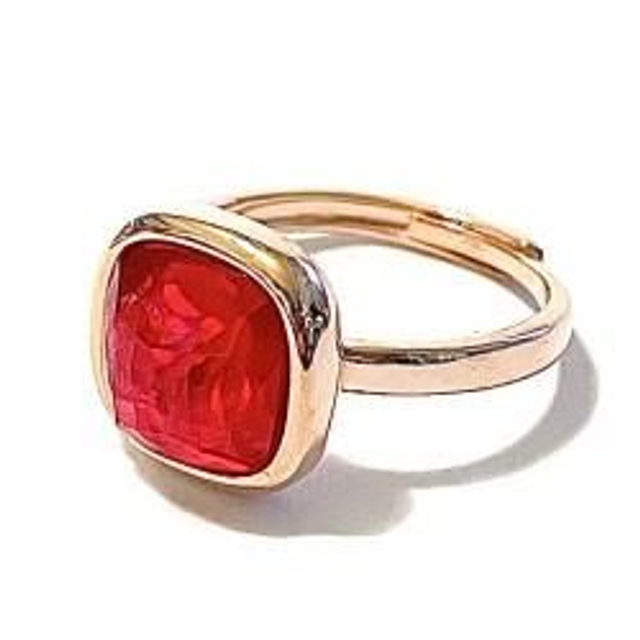 Anello donna in bronzo rosato con cristallo