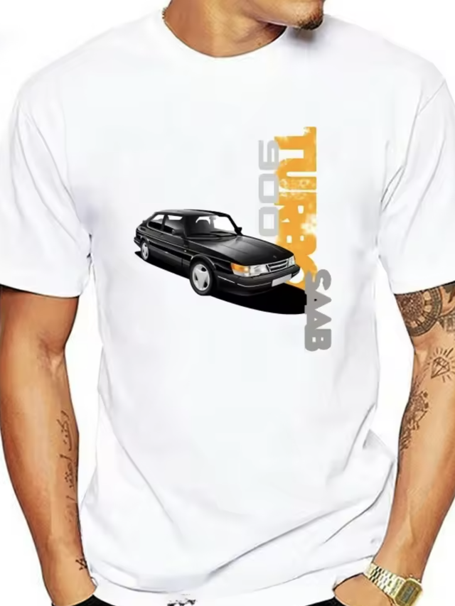 T-Shirt Saab 900 Turbo wit