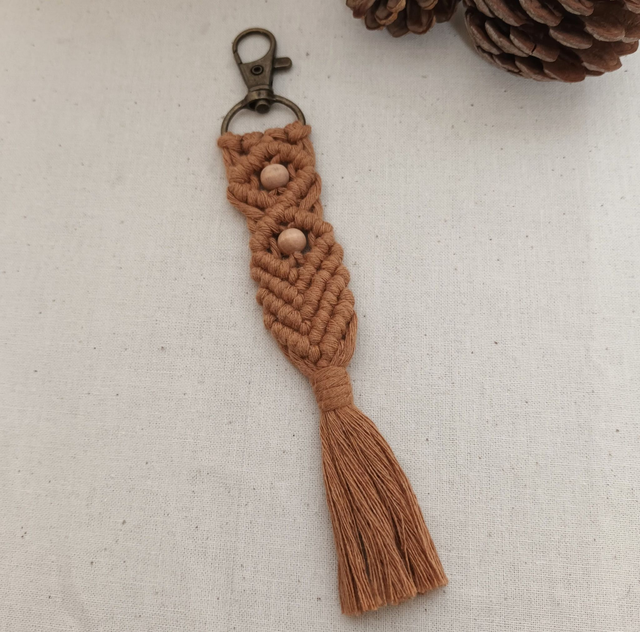 Porte-clés perles et macramé