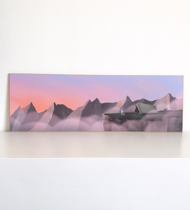 Tableau Bivouac coucher de soleil