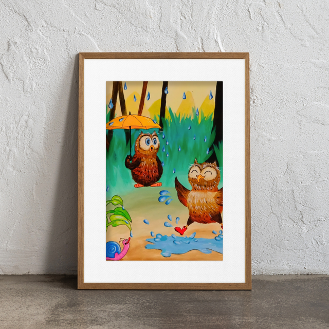 Uiltjes in de regen | Print A4