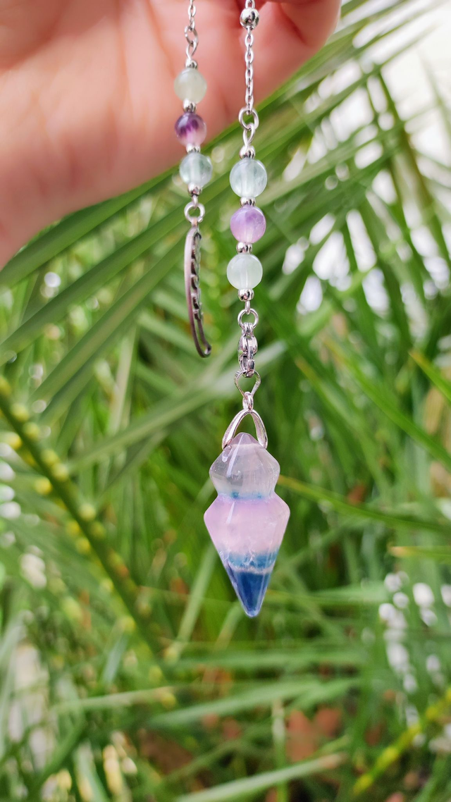 Pendule Divinatoire 2 en 1 Fluorite