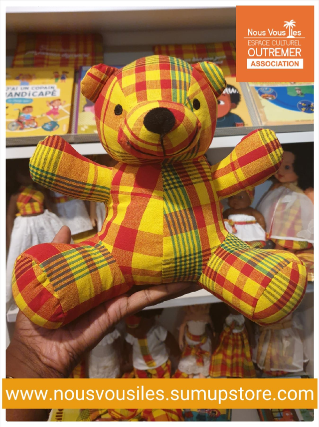 CDP - OURSON MADRAS TRADITIONNEL H22 cm