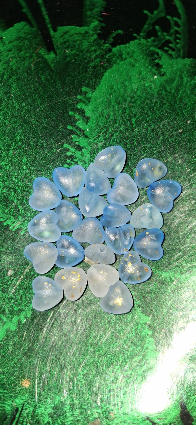 Acrylic hearts dark blue