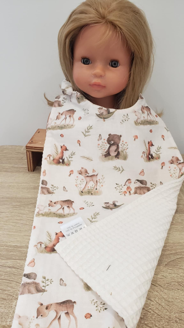 serviette de cantine animaux de la fôret