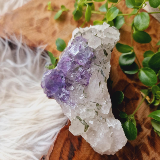 Fluorite and Chlorinated Quartz Cluster 262g