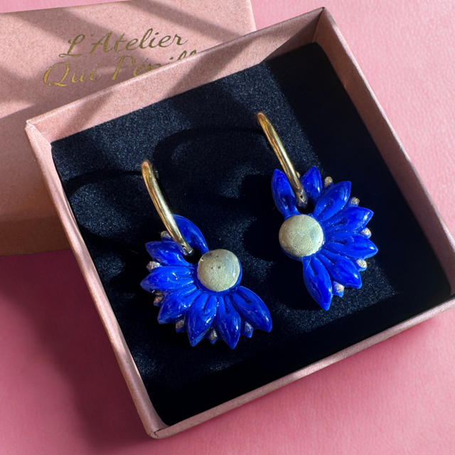 Pétalias Bleu dur et doré