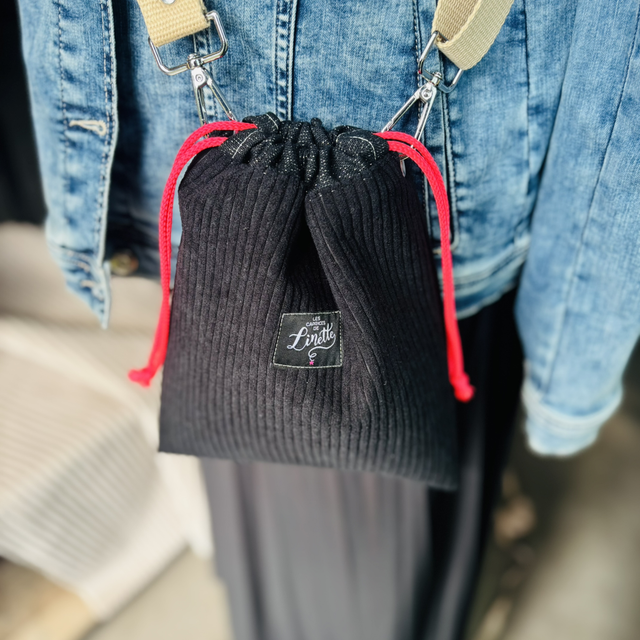 NOMADE VELOURS NOIR & FLUO ROSE 