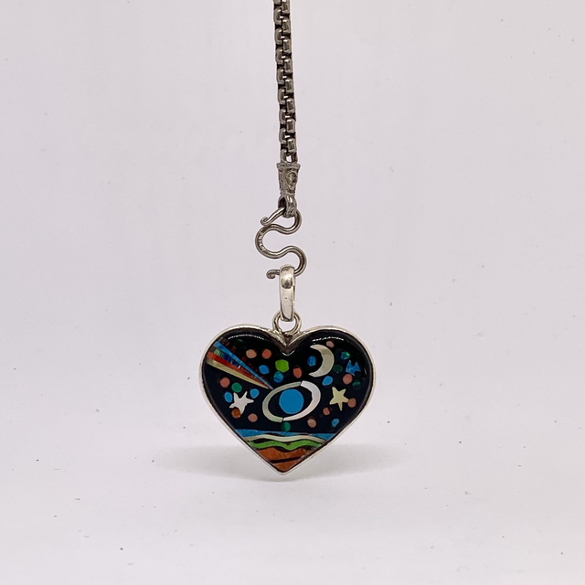 Pendentif Galaxy CHAKRA DU COEUR VERT argent massif et pierres naturelles 