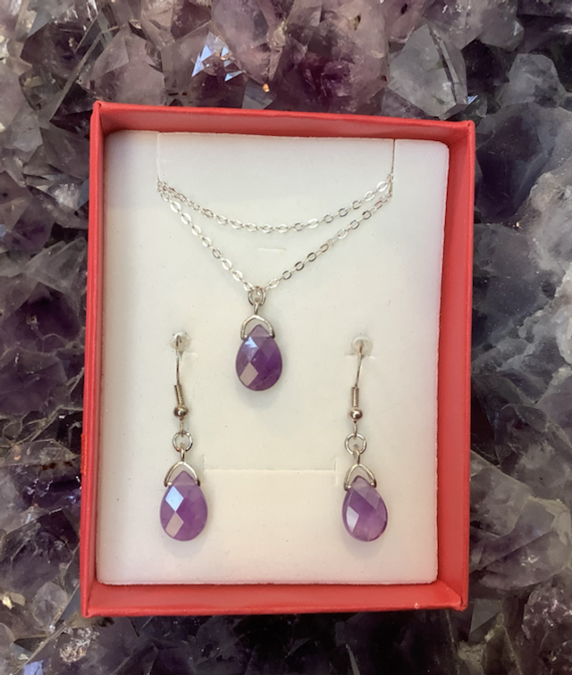 Parure Améthyste facettée