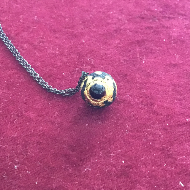 Precious Lava Pendant with Tourmaline 