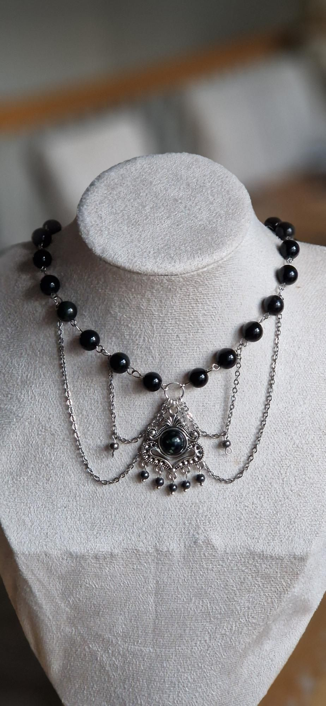 Choker Vintage mit schwarzem Onyx