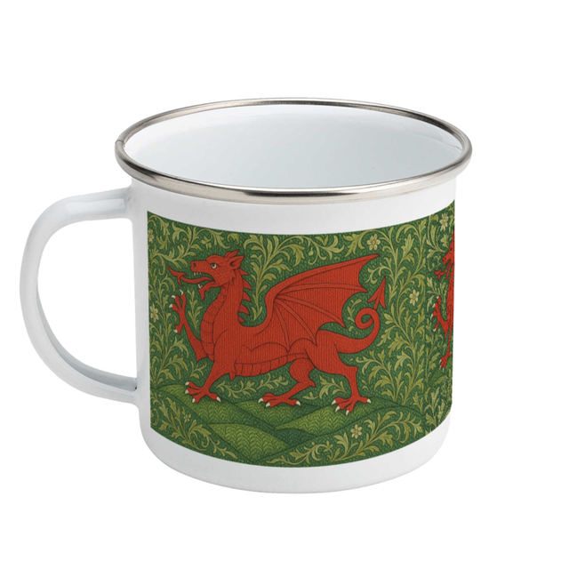 Knitted Y Ddraig tin mug