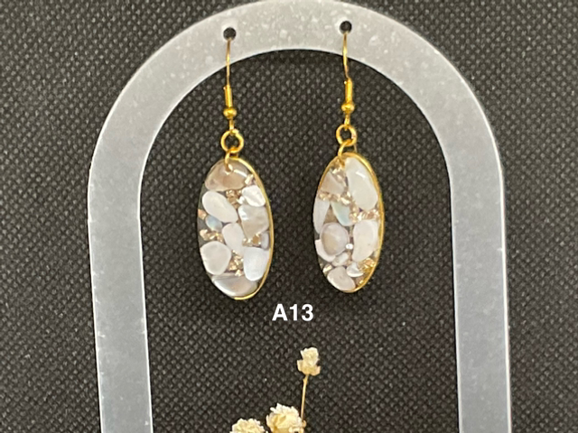 Boucles d’oreilles pendantes en pâte polymère,résine UV dorées ou argentées en acier inoxydable 