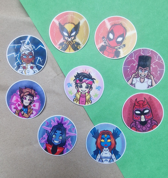 X-Men Round Vinyl Stickers