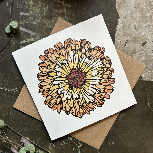 Card - blank - marigold