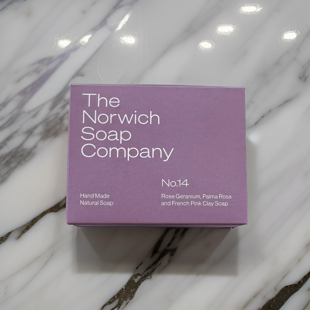 No.14 Rose Geranium, Palma Rosa &amp; French Pink Clay Soap Bar