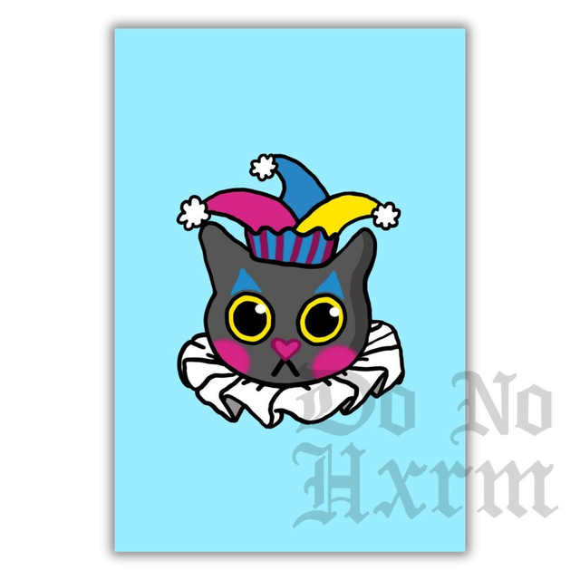 Clown Cat Art Print (6x4)