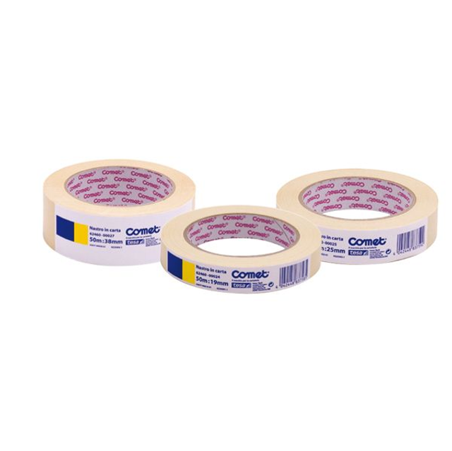 Nastro adesivo - 19 mm x 50 m - carta - beige - Comet
