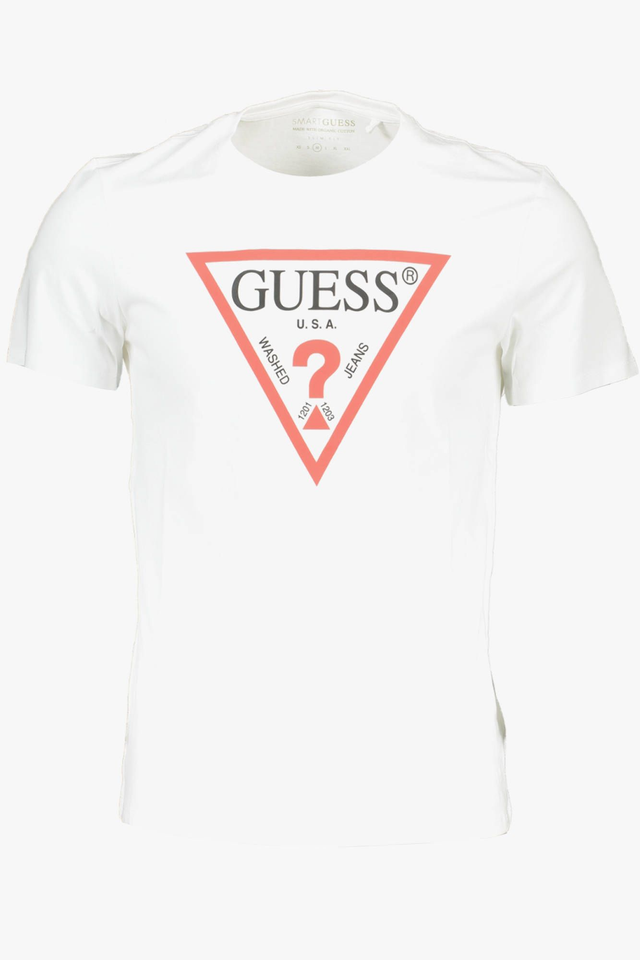 GUESS JEANS T-SHIRT MANICHE CORTE UOMO BIANCO