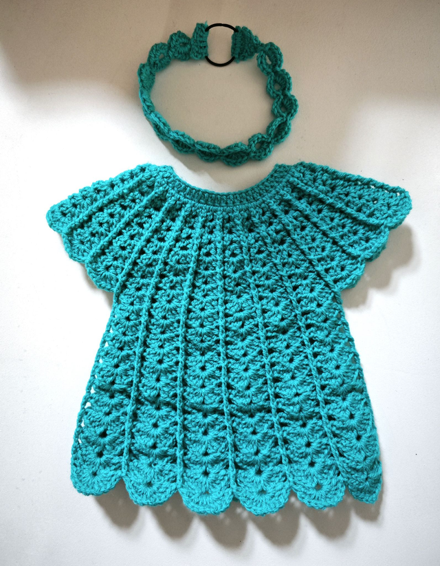 Top turquoise 6 mois + head-band