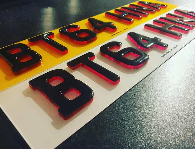 6mm Neon Red 4D with Black Gel