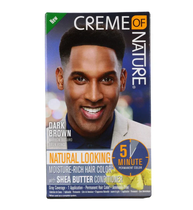 Creme Of Nature Mens Liquid Hair Colour 5 [Dark Brown] Kit 5minute