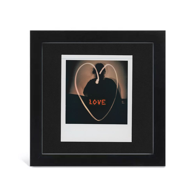 Framed Love Light Painting Polaroid Film with Embroidery Artwork