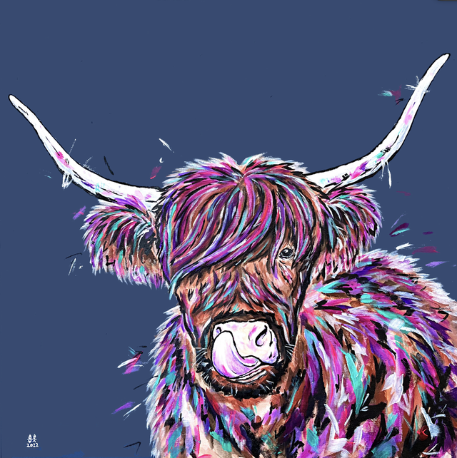 X4 Prints - Dougal the Highland Coo 8"x8" (£7.50 per unit)