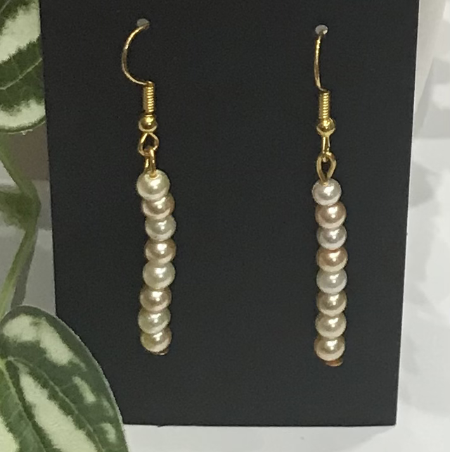 Peach/White Dangling Earrings-PWD02