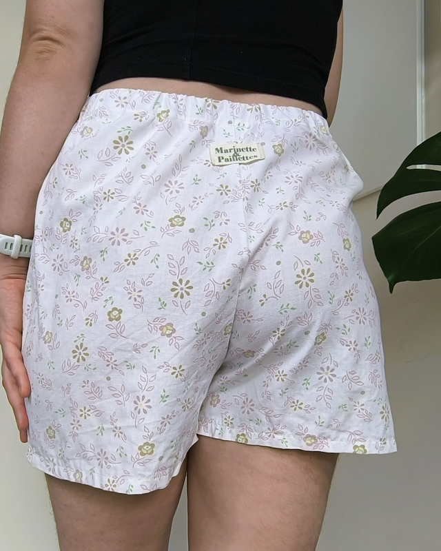 Short upcyclé petite fleurs rose - Taille 1 & 2