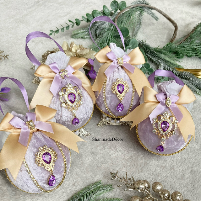 Lilac Velvet Baubles