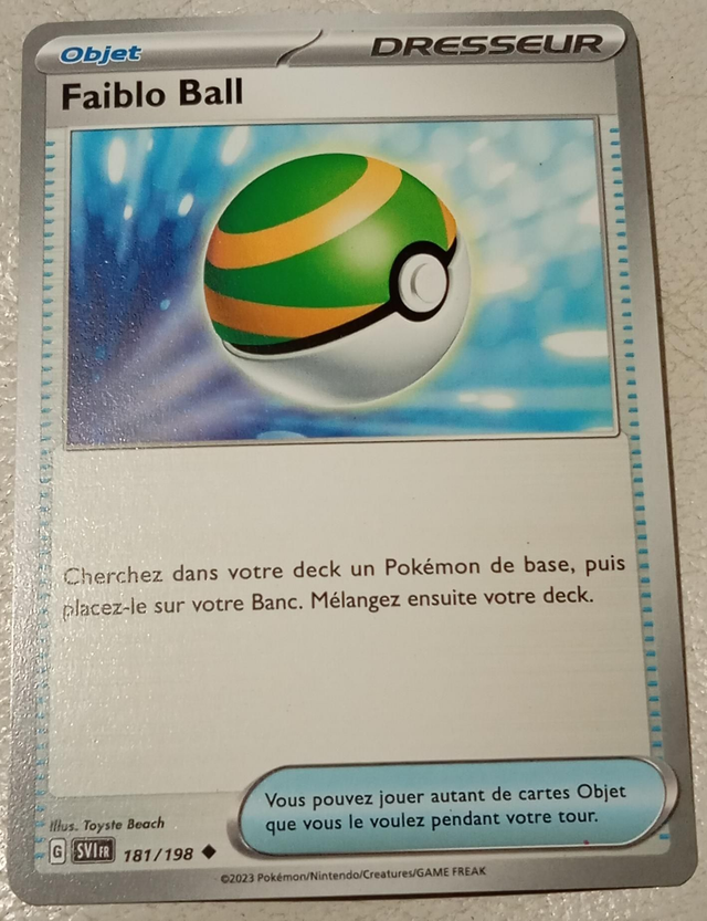 Carte pokémon Faiblo ball