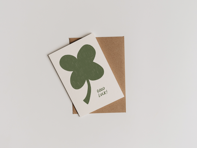 "Good Luck!" Clover Card
