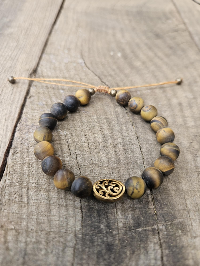 Bracelet femme œil du tigre mat